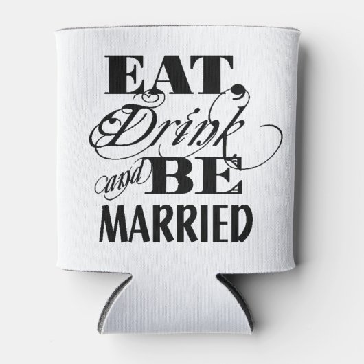 食べドリンクとBE結婚した DIYカラー結婚式の引き出物 缶クーラー (正面)