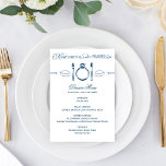 食べドリンクとBe結婚した Navy Blueのディナ結婚ー メニュー<br><div class="desc">バ食べイニーとベ結婚したテーマのディナー結婚メニューカード。日付とメニュ結婚ーの用語詳細でパーソナライズ。</div>