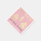 食べドリンクはピメリーンク白金ゴールド雪 スタンダードカクテルナプキン (角)