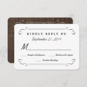 食べドリンクは結婚した木素朴丸RSVP 出欠カード (正面/裏面)