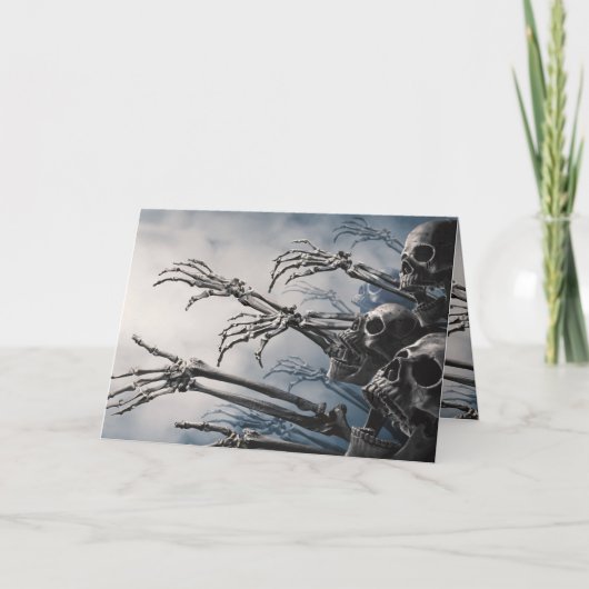 食べドリンクは、ゾンビスケルトンのハロウィーンを怖がらせる カード (正面)