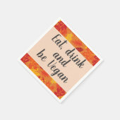 食べドリンクビーガン秋の色感謝祭 スタンダードカクテルナプキン (角)