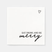 食べドリンクベメリーミニマルタイポグラフィ結婚ズ スタンダードカクテルナプキン (正面)