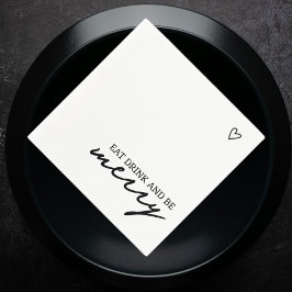 食べドリンクベメリーミニマルタイポグラフィ結婚ズ スタンダードカクテルナプキン