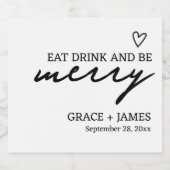 食べドリンクベメリーミニマルタイポグラフィ結婚ズ スパークリングワインラベル (シングルラベル)