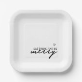 食べドリンクベメリーミニマルタイポグラフィ結婚ズ ペーパープレート (正面)