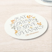 食べドリンク与え感謝していパーティーコースター ラウンドペーパーコースター (アングル)