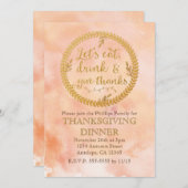 食べドリンク与え感謝してい感謝祭招待状 招待状 (正面/裏面)