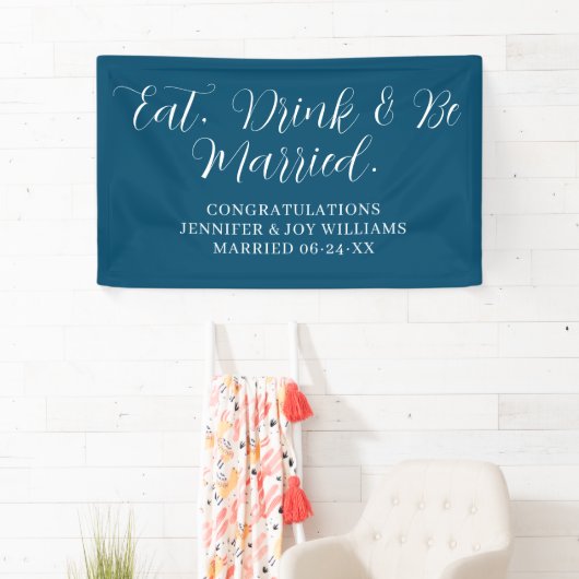 食べドリンク結婚したは黒い結婚台本の 横断幕 (インサイチュ)