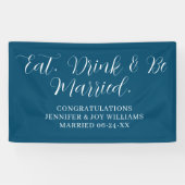 食べドリンク結婚したは黒い結婚台本の 横断幕 (横)