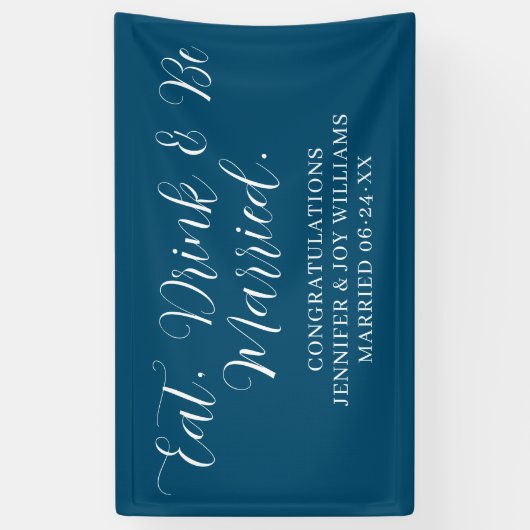 食べドリンク結婚したは黒い結婚台本の 横断幕 (縦)