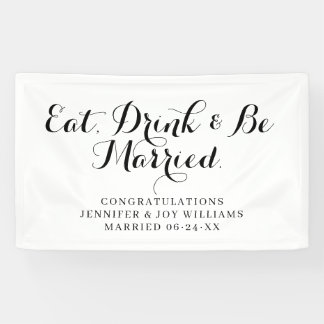 食べドリンク結婚したは黒い結婚台本の 横断幕
