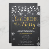 食べドリンク&ビーメリー招待状/クリスマス招待状 招待状 (正面/裏面)