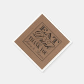 食べドリンク&ビー結婚したク素朴ラフ結婚ズ スタンダードカクテルナプキン (角)