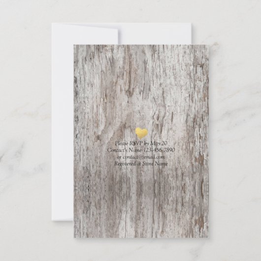 食べドリンク&ビー結婚したズのウッドバーラップ結婚レース 招待状 (裏面)