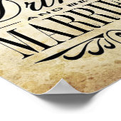 食べドリンク&ビー結婚した – ヴィンテージウェディングサイン ポスター (角)