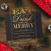 食べドリンク&ベフェスティバル金メリー箔クリスマス アクリル招待状