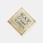 食べドリンク&Beヴィン結婚したテージ結婚式 スタンダードカクテルナプキン (角)