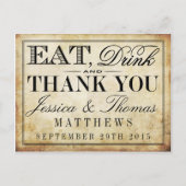 食べドリンク&Beヴィン結婚したテージ結婚式 ポストカード (正面)