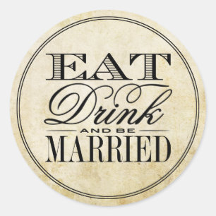 食べドリンク&Beヴィン結婚したテージ結婚式 ラウンドシール