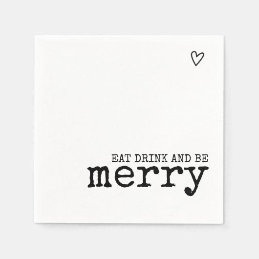 食べドリンクBeタイメリープライタタイポグラフィ結婚ズ スタンダードカクテルナプキン (正面)