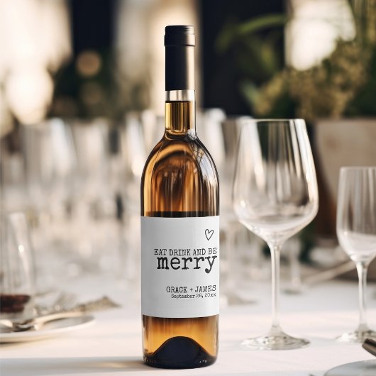 食べドリンクBeタイメリープライタタイポグラフィ結婚ズ ワインラベル