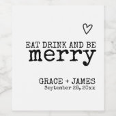 食べドリンクBeタイメリープライタタイポグラフィ結婚ズ ワインラベル (シングルラベル)