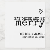 食べドリンクBeタイメリープライタタイポグラフィ結婚ズ ワインラベル (シングルラベル)