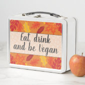 食べドリンクbeビーガン秋の色の落ちた葉 メタルランチボックス (インサイチュ)