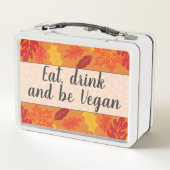 食べドリンクbeビーガン秋の色の落ちた葉 メタルランチボックス (裏面)