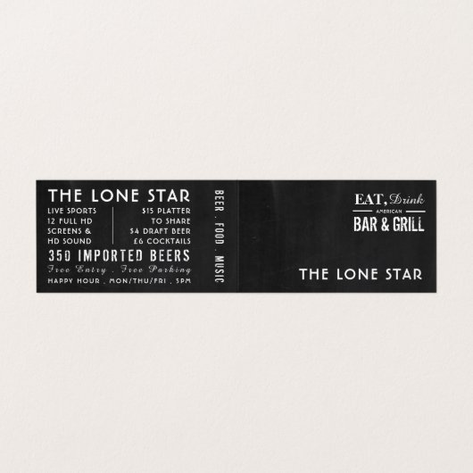 ,食べドリンクChalkboard, Pub/Brewery，詳細 名刺 (外部フラット)