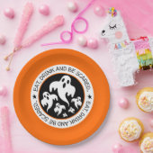 食べドリンドとビビハッピーハローウィン幽霊たち ペーパープレート (パーティー)