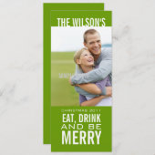 食べドリンメリープBEフォトクリスマスカードグリーン シーズンカード (正面/裏面)