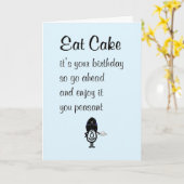 食べハッピーバースデーおもしろいの詩 カード (黄色い花)
