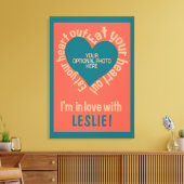 食べハート出力カスタム写真と名前キャンバス キャンバスプリント (インサイチュ (リビング))