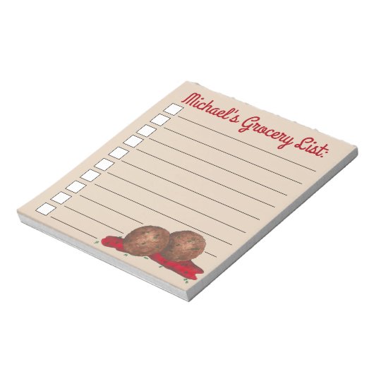 食べパーソナライズされた物ミートボールイタリアンマリナラリスト ノートパッド (回転)