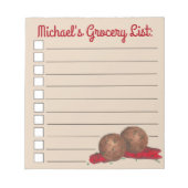 食べパーソナライズされた物ミートボールイタリアンマリナラリスト ノートパッド (正面)