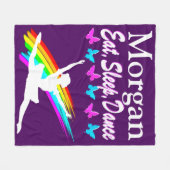 食べパーソナライズされた眠りダンスフリースブランケット フリースブランケット (正面(横))