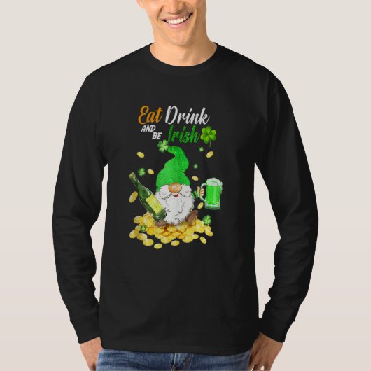 食べビールとBe Irish Happy St Patrick飲む Tシャツ (正面)