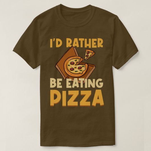 食べピザおもしろい食べイタリアンピザ料理人 Tシャツ (デザイン正面)