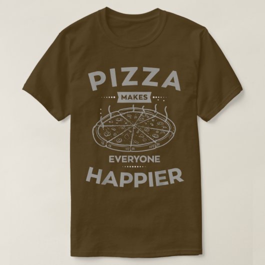 食べピザは幸せ買が出来る Tシャツ (デザイン正面)