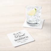 食べファンシー飲み結婚した結婚て スクエアペーパーコースター (インサイチュ)
