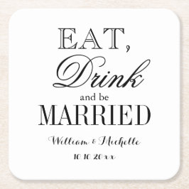 食べファンシー飲み結婚した結婚て スクエアペーパーコースター