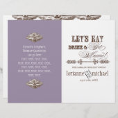 食べフォーマル飲み物n取り結婚した結婚式 プログラム (正面/裏面)