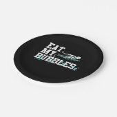 食べマイバブルおもしろいスイミングギフト泳ぐデザイン ペーパープレート (アングル)