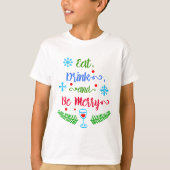 食べメリーChristmas Holiday Kids Tシャツ (正面)