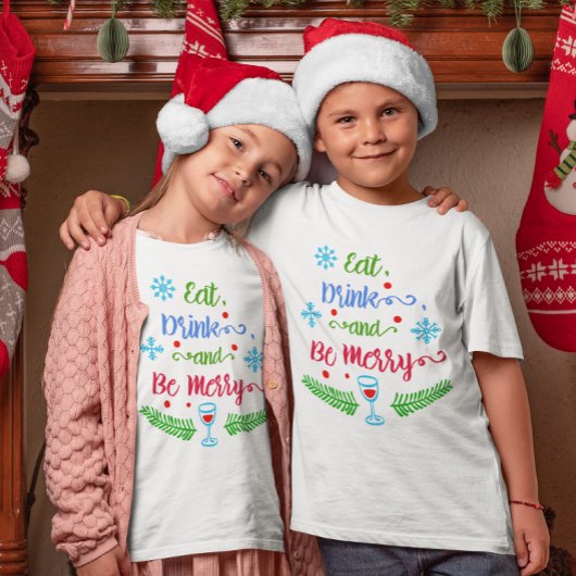 食べメリーChristmas Holiday Kids Tシャツ
