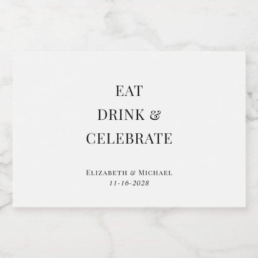 食べモダン祝ドリンク結婚式の引き出物 リキュールボトルラベル (シングルラベル)