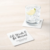 食べモダン結婚したBeの結婚飲み物 スクエアペーパーコースター (インサイチュ)