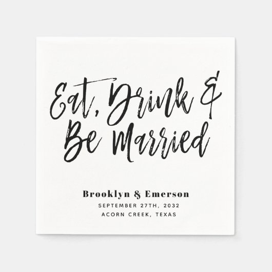 食べモダン結婚したBeの結婚飲み物 スタンダードカクテルナプキン (正面)